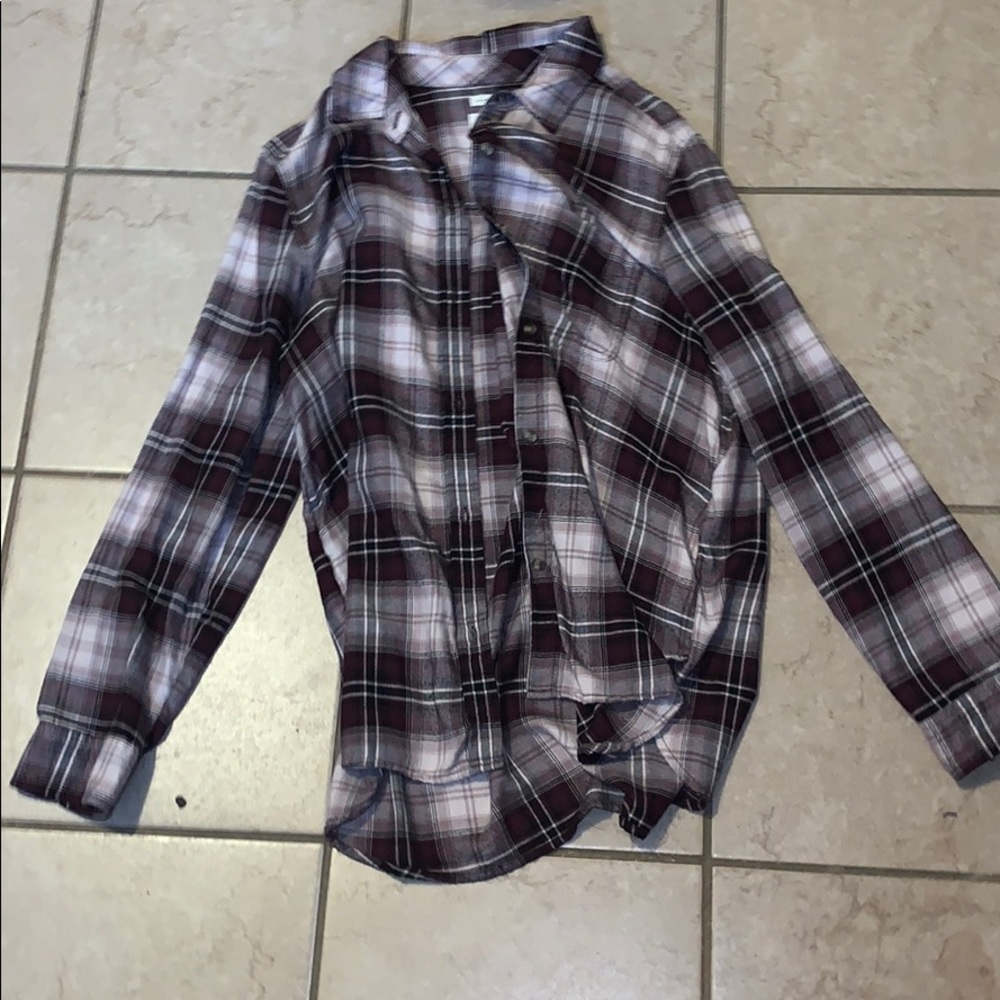 American Eagle purple flannel